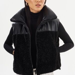 NWT Lamarque Melicia Reversible Black Puffer Vest - Size Small